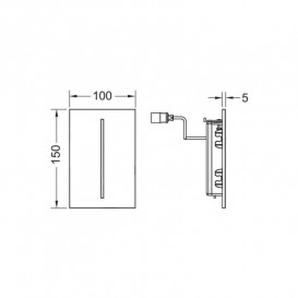 Панель змиву для пісуару TECE TECEvelvet електронна живлення від батареї 7,2 В сірувато-бежевий 9242026
