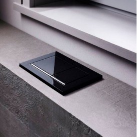 Панель змиву для унітазу Geberit Omega30 подвійний змив пластик чорний / хром глянсовий 115.080.KM.1