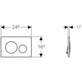 Панель смыва для унитаза Geberit Sigma20 двойной смыв хром матовый/хром глянцевый/хром матовый 115.882.KN.1