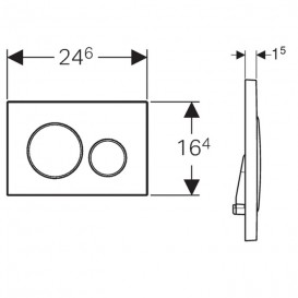 Панель змиву для унітазу Geberit Sigma20 подвійний змив нержавіюча сталь матова / полірована 115.882.SN.1