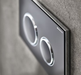 Панель змиву для унітазу Geberit Sigma21 подвійний змив скло чорне 115.884.SJ.1