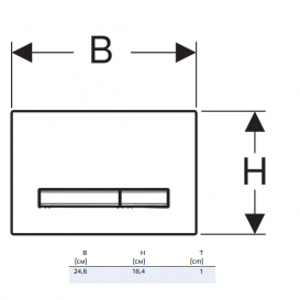 Панель змиву для унітазу Geberit Sigma50 подвійний змив хромований чорний/панель на замовлення 115.671.00.2