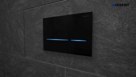 Панель смыва для унитаза Geberit Sigma80 двойной смыв бесконтактная чёрное стекло 116.092.SG.1