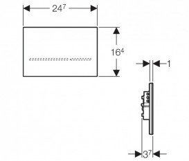 Панель змиву для унітазу Geberit Sigma80 подвійний змив безконтактна дзеркальне скло 116.092.SM.1
