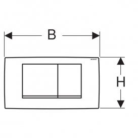 Панель смыва для унитаза Geberit Twinline30 двойной смыв белый/декоративные полоски глянцевый хром 115.899.KJ.1