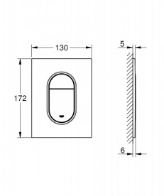Встраиваемая кнопка смыва для унитаза Grohe Arena Cosmopolitan S пластик матовый хром 37624P00