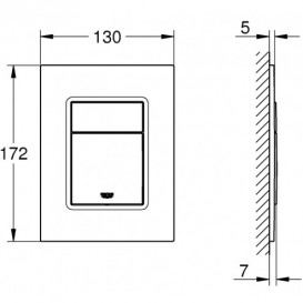 Панель змиву для унітазу GROHE Skate Cosmopolitan для прихованого бачка нержавіюча сталь 37535DC0
