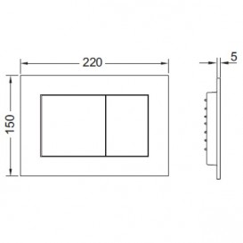 Панель смыва для унитаза Tece TECEnow с двумя клавишами пластик белый 9240400