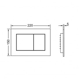 Панель смыва для унитаза Tece TECEnow с двумя клавишами пластик хром матовый 9240402