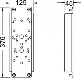 Панели для установки поддерживающих поручней с застенным модулем Tece Teceprofil на модуль 9300009 нержавеющая сталь 9042010