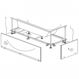 Панели Kolpa San фронтальная и боковая с опорной рамой для ванны Destiny 180x80 см белый 571290