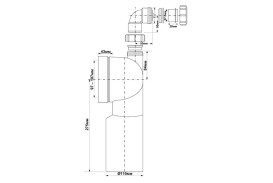 Патрубок каналізаційний McAlpine 90° із відведенням 40 мм без фланцевої прокладки поліпропілен білий HC40V