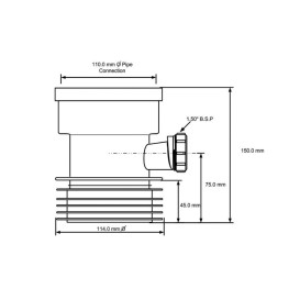 Патрубок соединительный McAlpine 110 мм с выводом 40 мм полипропилен черный DC1-BL-BO