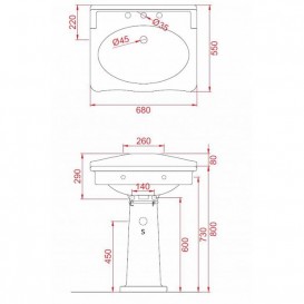 Пьедестал для раковины ArtCeram Hermitage белый глянцевый HEC002 01;00