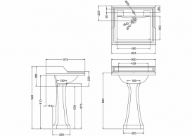 Пьедестал для раковины Burlington Classic санфарфор белый Р6