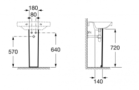 П'єдестал для раковини Roca Debba кераміка білий A335990000