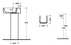 Пьедестал для раковины Kerasan K09 керамический белый 367001