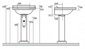 Пьедестал для раковины Kerasan Waldorf санфарфор черный глянцевый 417004