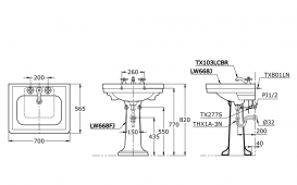 П'єдестал для раковини TOTO Memory кераміка білий LW668FJ