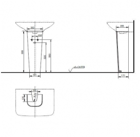 Пьедестал для раковины TOTO MH керамика белый LW10037G