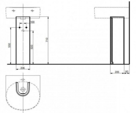 Пьедестал для раковины TOTO NC керамика белый LW766FY