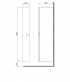 Пенал боковой Kolo Twins карго черный матовый 88465000