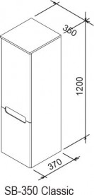 Пенал боковой подвесной Ravak Classic SB-350 R ДСП/МДФ латте/белый глянец X000000942
