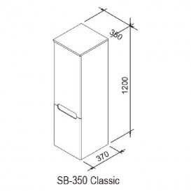 Пенал бічній Ravak Classic SB-350 L ДСП / МДФ білий / білий X000000356