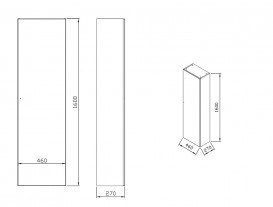 Пенал боковой Ravak Formy SB-460 L МДФ дуб X000001039