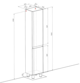 Пенал для ванної кімнати Аквародос Акцент підлоговий 35х29,5х170 см ДСП/МДФ білий АР000000832
