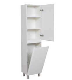 Пенал для ванной Аквародос Акцент напольный 40х32,5х175 см с корзиной ДСП/МДФ белый АР000000833