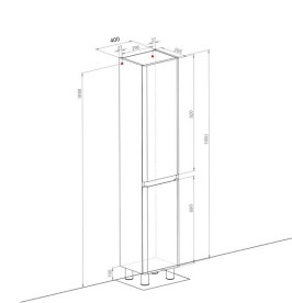 Пенал для ванної кімнати Аквародос Акцент підлоговий 40х29,5х169,8 см з кошиком ДСП/МДФ сірий мармур АР000000861