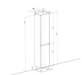 Пенал для ванної кімнати Аквародос Акцент підлоговий/підвісний 40х29,5х169,8 см з кошиком ДСП/МДФ каштан АР000000847