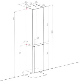 Пенал для ванної кімнати Аквародос Акцент підвісний 35х29,5х165 см ДСП/МДФ білий АР000000831