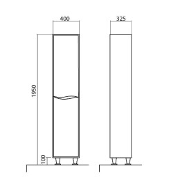 Пенал для ванной Аквародос Альфа напольный 40х32,5х195 см ДСП/МДФ белый АР000000883
