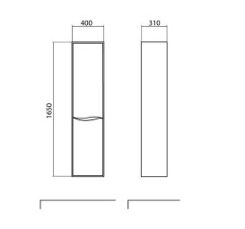 Пенал для ванної кімнати Аквародос Альфа підвісний 40х31х165 см ДСП/МДФ білий АР000000882
