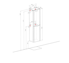Пенал для ванної кімнати Аквародос Америна підвісний 40х30х150 см правий МДФ кашемір АР000134986