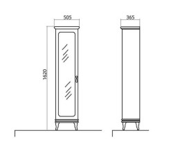 Пенал для ванної кімнати Аквародос Беатриче підлоговий 50,5х36,5х162 см ДСП/МДФ чорний патина хром АР000000929