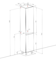 Пенал для ванної кімнати Аквародос Еліт UNI підлоговий 36х31х165 см МДФ графіт глянець АР000049087