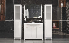 Пенал для ванної кімнати Аквародос Класик 2019 підлоговий 35х28,5х175 см ДСП/МДФ білий АР000001088