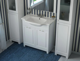 Пенал для ванної кімнати Аквародос Класик 2019 підлоговий 35х28,5х175 см ДСП/МДФ білий АР000001088