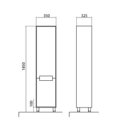 Пенал для ванной Аквародос Квадро напольный 35х32,5х185 см ДСП/МДФ белый АР000001079