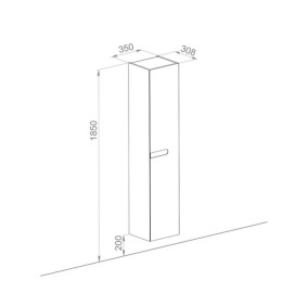 Пенал для ванної кімнати Аквародос Остін підвісний 35х30,8х165 см правий МДФ білий мат декор сірий мармур АР000091176