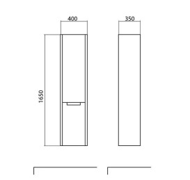 Пенал для ванної кімнати Аквародос Rimini підвісний 40х35х165 см правий ДСП/МДФ білий мат АР000025885