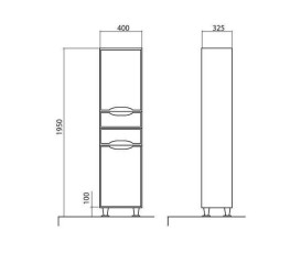 Пенал для ванной Аквародос Родорс напольный 40х32,5х195 см с корзиной ДСП/МДФ белый АР000001182