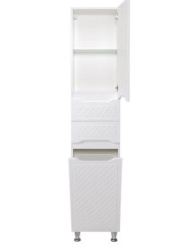 Пенал для ванной Аквародос Родорс напольный 40х32,5х195 см с корзиной ДСП/МДФ белый АР000001182