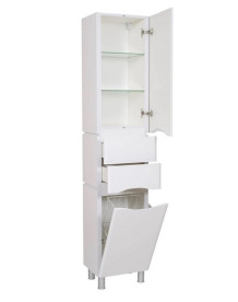 Пенал для ванной Аквародос Венеция напольный 40х33,5х195 см с корзиной ДСП/МДФ белый АР000000949