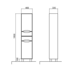 Пенал для ванной Аквародос Венеция напольный 40х33,5х195 см с корзиной ДСП/МДФ белый АР000000949