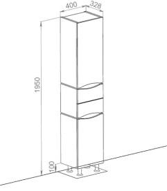 Пенал для ванной Аквародос Венеция напольный 40х33,5х195 см с корзиной ДСП/МДФ белый АР000000949