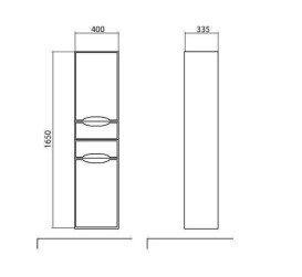 Пенал для ванної кімнати Аквародос Венеція підвісний 40х33,5х165 см з кошиком ДСП/МДФ білий АР000000954